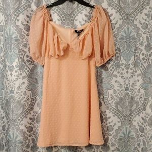 Pink Puff-Sleeve Dress